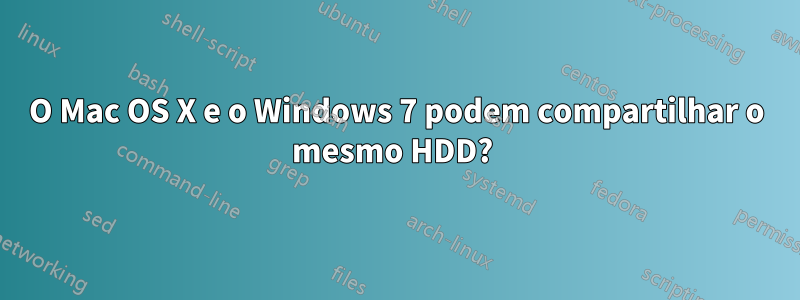 O Mac OS X e o Windows 7 podem compartilhar o mesmo HDD?
