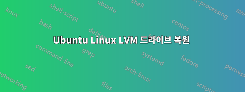 Ubuntu Linux LVM 드라이브 복원