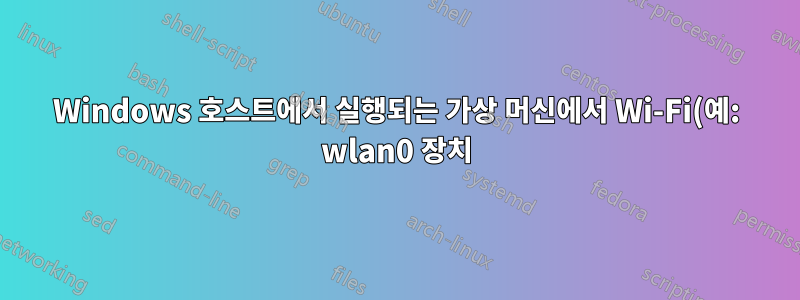 Windows 호스트에서 실행되는 가상 머신에서 Wi-Fi(예: wlan0 장치)에 직접 액세스할 수 있습니까?
