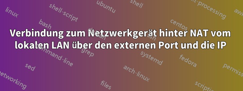 Verbindung zum Netzwerkgerät hinter NAT vom lokalen LAN über den externen Port und die IP