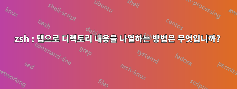 zsh : 탭으로 디렉토리 내용을 나열하는 방법은 무엇입니까?