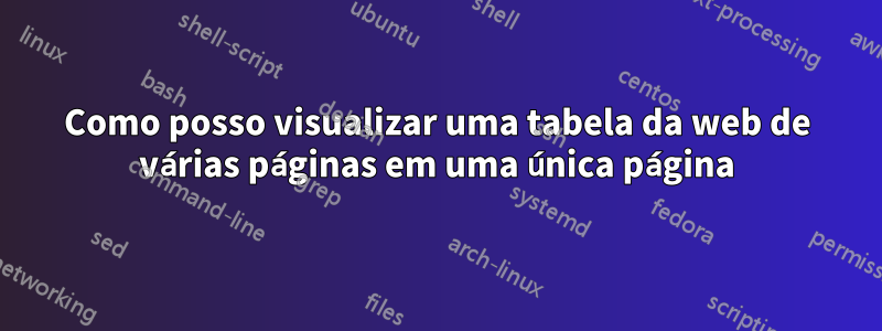 Como posso visualizar uma tabela da web de várias páginas em uma única página