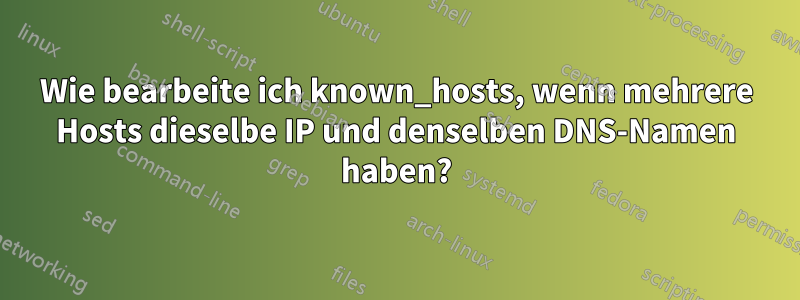 Wie bearbeite ich known_hosts, wenn mehrere Hosts dieselbe IP und denselben DNS-Namen haben?
