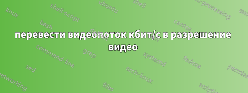 перевести видеопоток кбит/с в разрешение видео