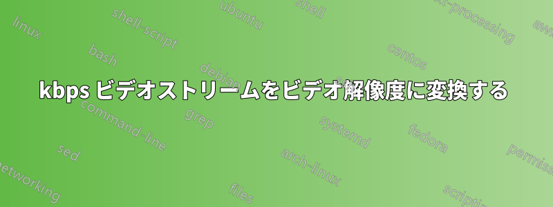 kbps ビデオストリームをビデオ解像度に変換する