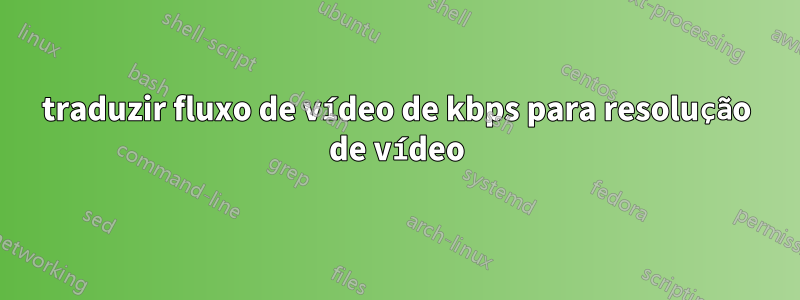 traduzir fluxo de vídeo de kbps para resolução de vídeo