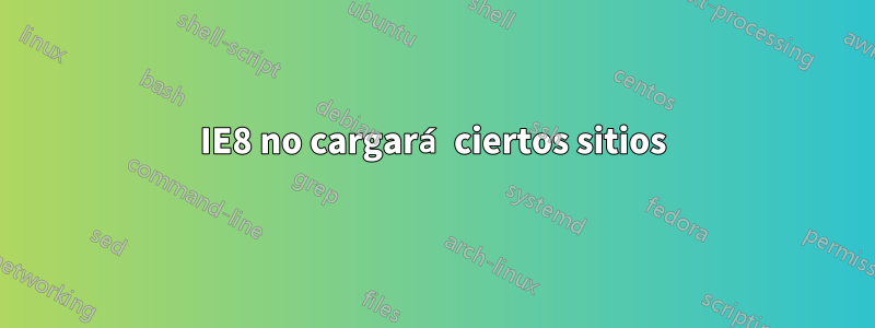 IE8 no cargará ciertos sitios