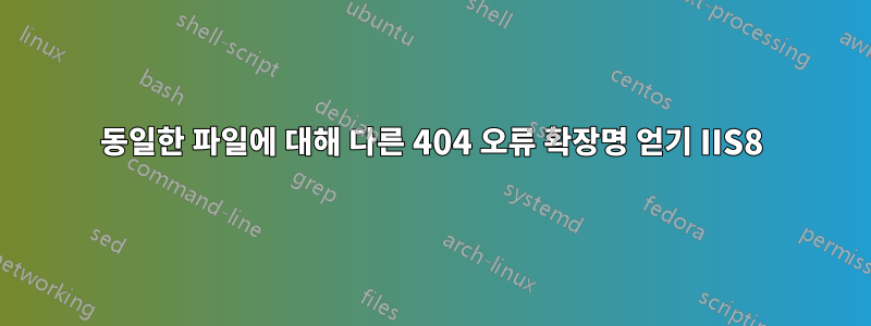 동일한 파일에 대해 다른 404 오류 확장명 얻기 IIS8