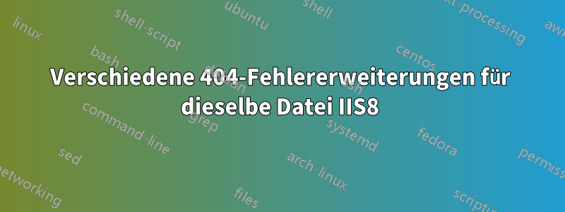 Verschiedene 404-Fehlererweiterungen für dieselbe Datei IIS8