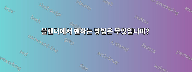 블렌더에서 팬하는 방법은 무엇입니까?