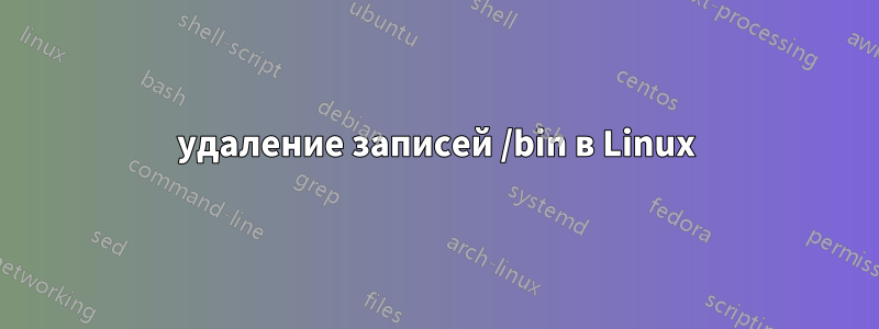 удаление записей /bin в Linux