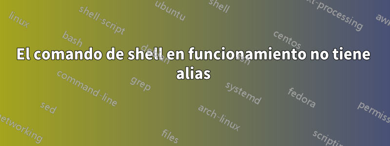El comando de shell en funcionamiento no tiene alias