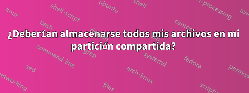 ¿Deberían almacenarse todos mis archivos en mi partición compartida?