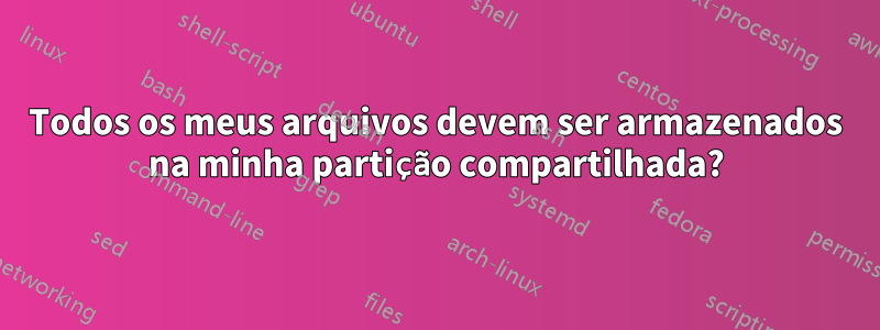 Todos os meus arquivos devem ser armazenados na minha partição compartilhada?