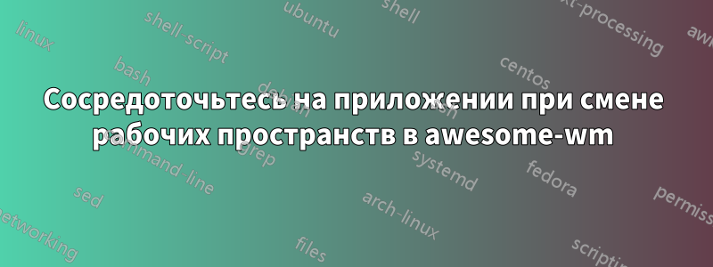 Сосредоточьтесь на приложении при смене рабочих пространств в awesome-wm