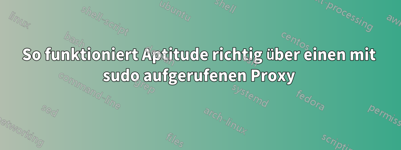 So funktioniert Aptitude richtig über einen mit sudo aufgerufenen Proxy