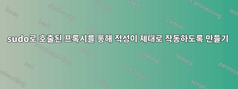 sudo로 호출된 프록시를 통해 적성이 제대로 작동하도록 만들기