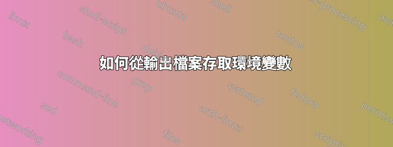 如何從輸出檔案存取環境變數