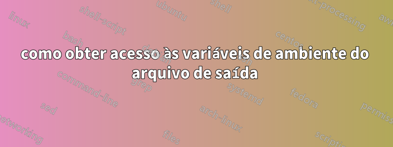 como obter acesso às variáveis ​​de ambiente do arquivo de saída