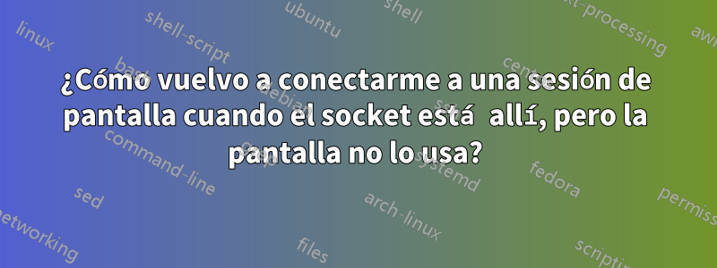 ¿Cómo vuelvo a conectarme a una sesión de pantalla cuando el socket está allí, pero la pantalla no lo usa?