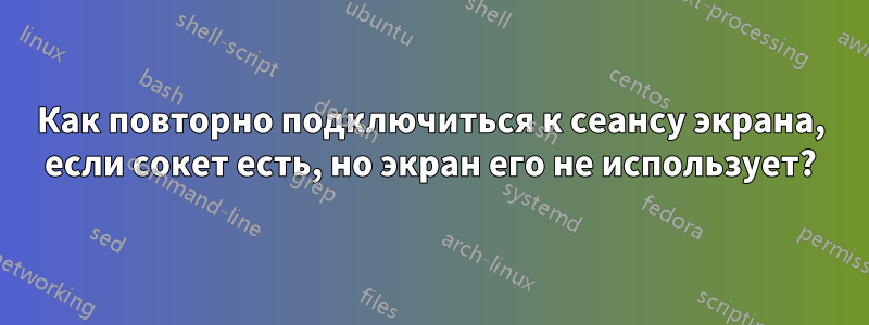 Как повторно подключиться к сеансу экрана, если сокет есть, но экран его не использует?