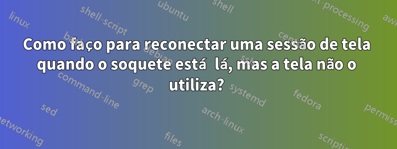 Como faço para reconectar uma sessão de tela quando o soquete está lá, mas a tela não o utiliza?
