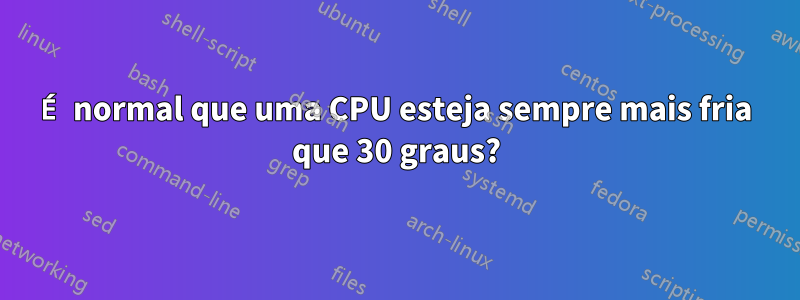 É normal que uma CPU esteja sempre mais fria que 30 graus?