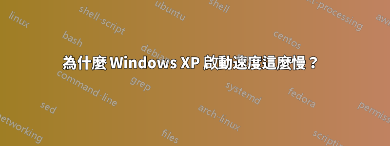 為什麼 Windows XP 啟動速度這麼慢？ 