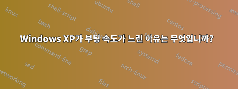 Windows XP가 부팅 속도가 느린 이유는 무엇입니까? 