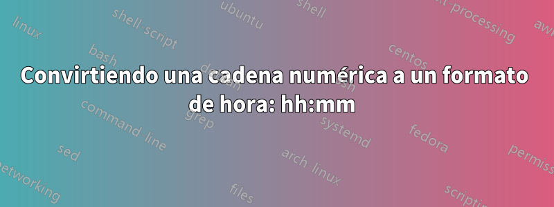 Convirtiendo una cadena numérica a un formato de hora: hh:mm 