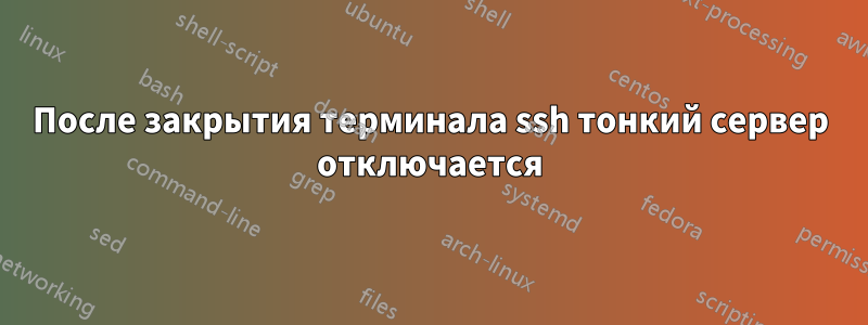 После закрытия терминала ssh тонкий сервер отключается