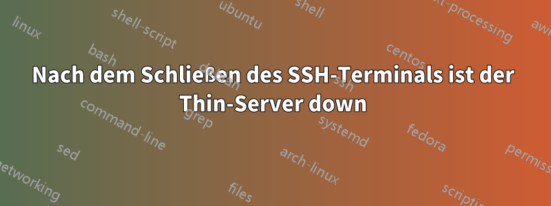Nach dem Schließen des SSH-Terminals ist der Thin-Server down