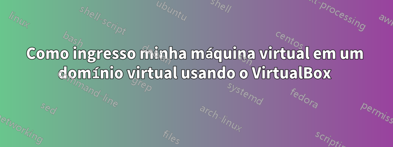 Como ingresso minha máquina virtual em um domínio virtual usando o VirtualBox