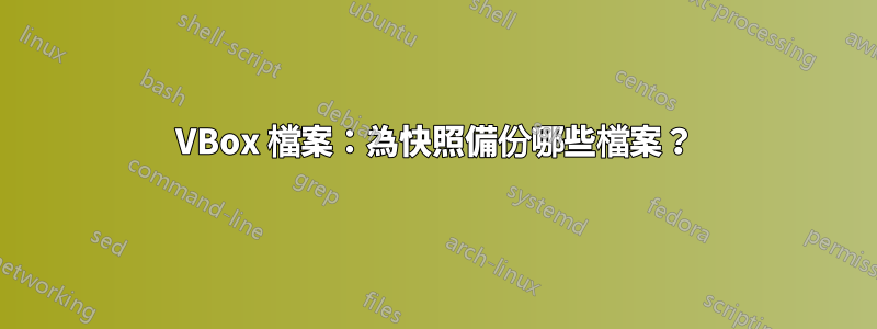 VBox 檔案：為快照備份哪些檔案？