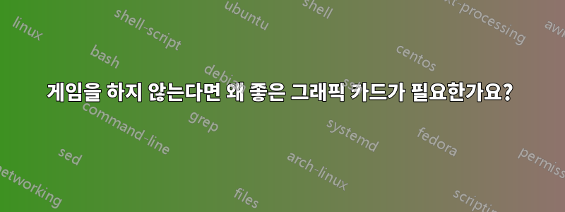 게임을 하지 않는다면 왜 좋은 그래픽 카드가 필요한가요?