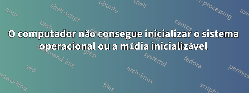O computador não consegue inicializar o sistema operacional ou a mídia inicializável