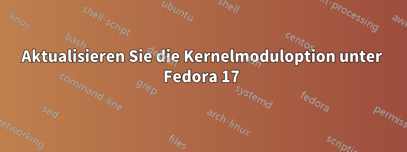 Aktualisieren Sie die Kernelmoduloption unter Fedora 17