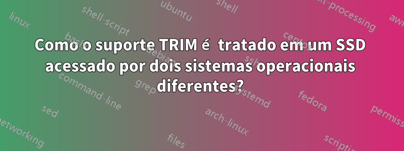 Como o suporte TRIM é tratado em um SSD acessado por dois sistemas operacionais diferentes?