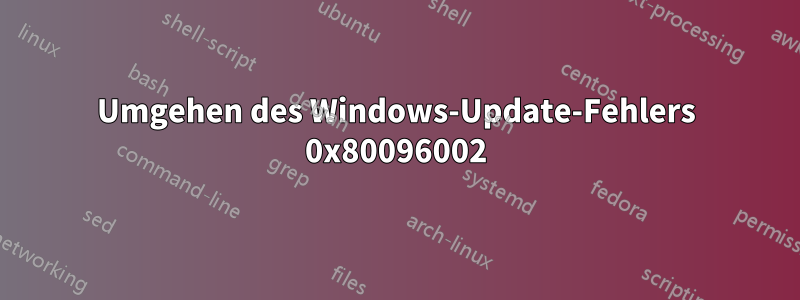 Umgehen des Windows-Update-Fehlers 0x80096002
