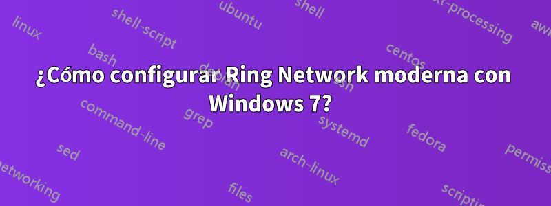 ¿Cómo configurar Ring Network moderna con Windows 7? 