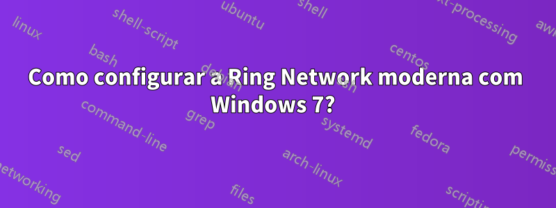 Como configurar a Ring Network moderna com Windows 7? 