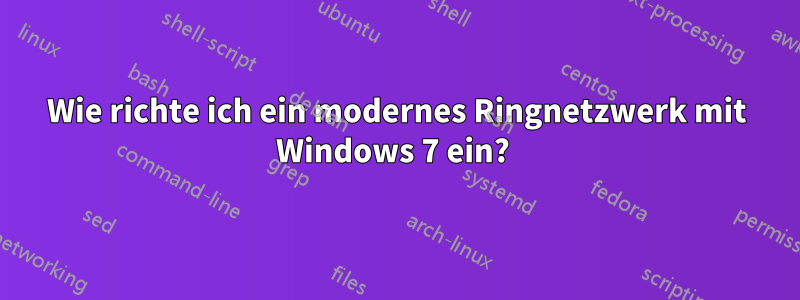Wie richte ich ein modernes Ringnetzwerk mit Windows 7 ein? 