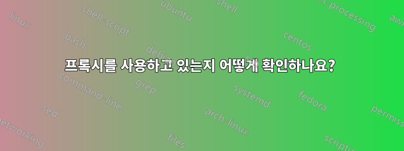 프록시를 사용하고 있는지 어떻게 확인하나요?