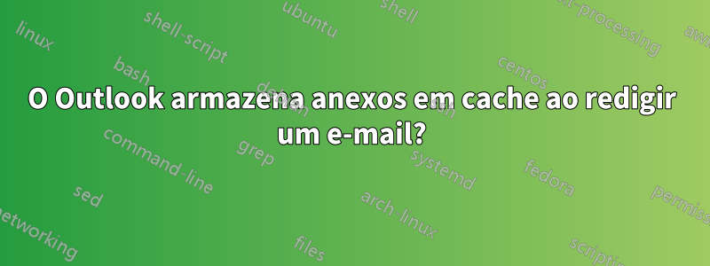 O Outlook armazena anexos em cache ao redigir um e-mail?