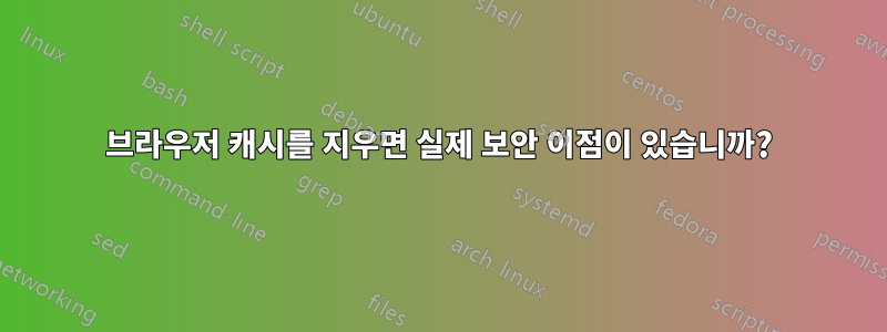 브라우저 캐시를 지우면 실제 보안 이점이 있습니까?