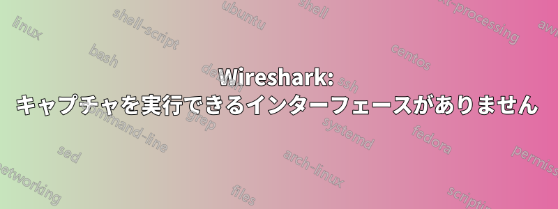 Wireshark: キャプチャを実行できるインターフェースがありません