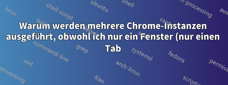 Warum werden mehrere Chrome-Instanzen ausgeführt, obwohl ich nur ein Fenster (nur einen Tab) geöffnet habe?