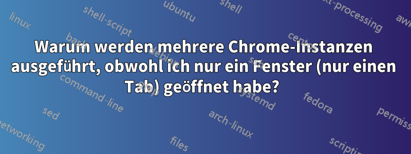 Warum werden mehrere Chrome-Instanzen ausgeführt, obwohl ich nur ein Fenster (nur einen Tab) geöffnet habe? 