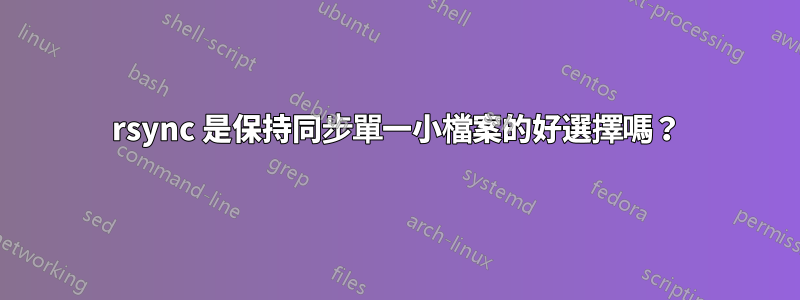 rsync 是保持同步單一小檔案的好選擇嗎？