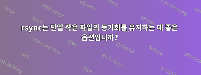 rsync는 단일 작은 파일의 동기화를 유지하는 데 좋은 옵션입니까?